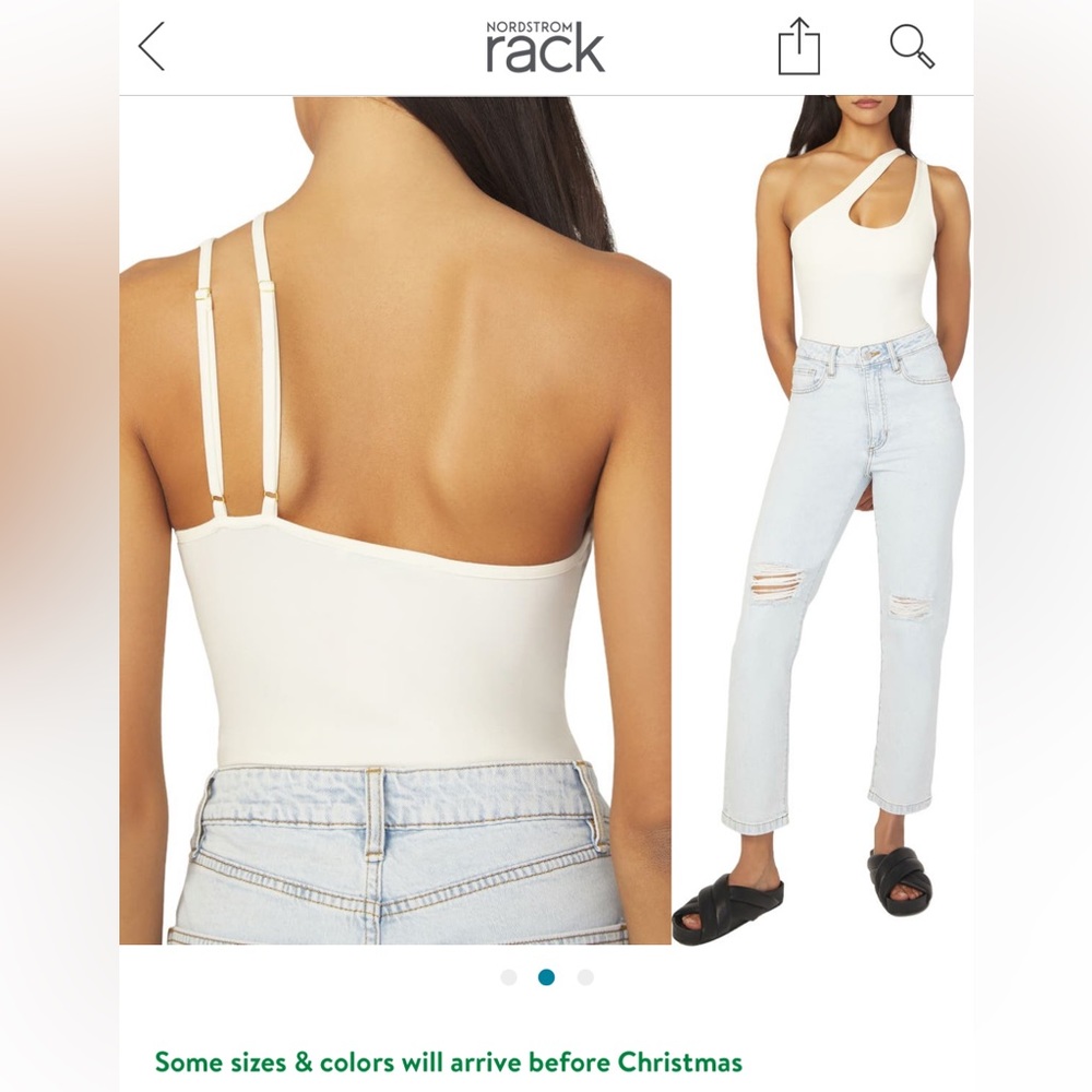 WeWoreWhat ivory asymmetrical bodysuit